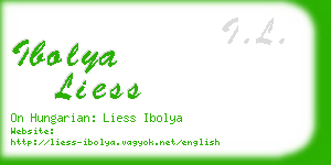 ibolya liess business card